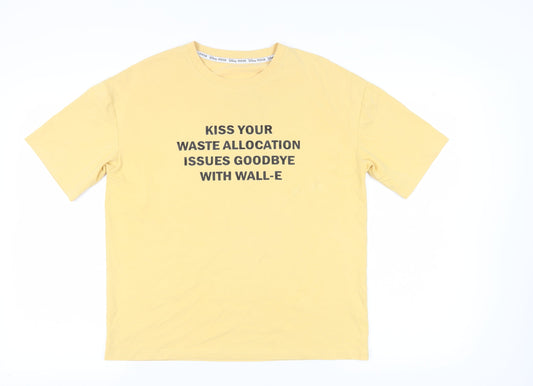 Disney Womens Pixar Yellow Wall-E T-Shirt M Retro