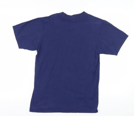 Unisex Adultss UK Size M Port & Company Blue Cotton T-Shirt