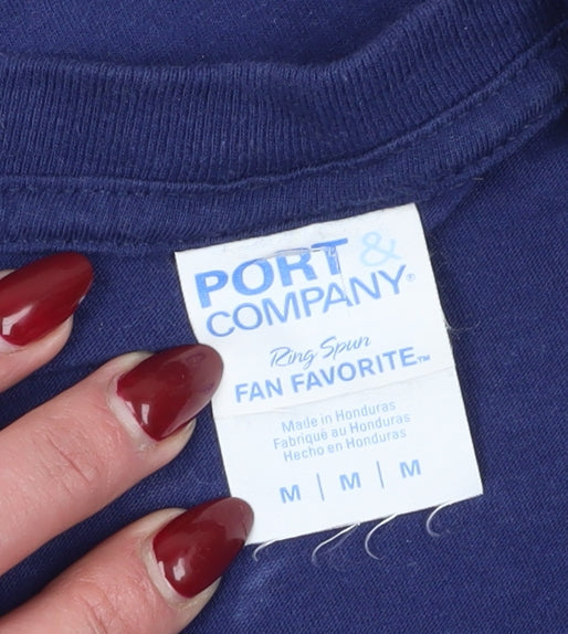 Port & Company Unisex Blue Sci-Fi T-Shirt Medium