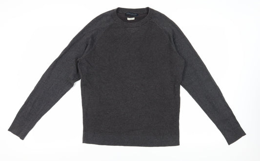 Jack & Jones Men Grey Cotton Pullover Jumper L