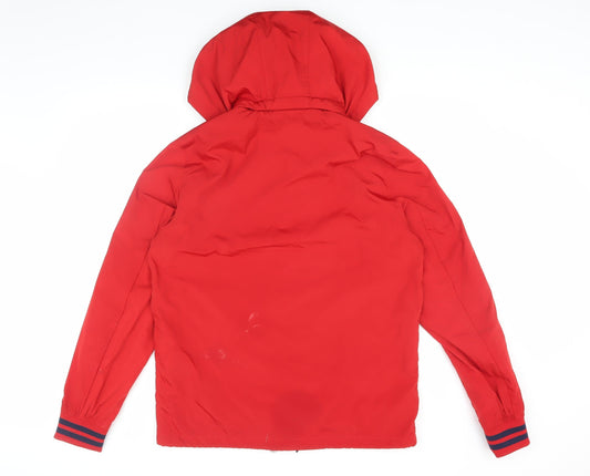 Superdry Men's Red Windbreaker Jacket M - Hooded, Lightweight