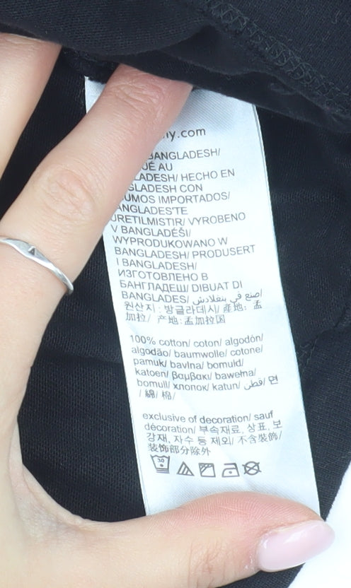 Tommy Jeans Women's Black Cropped Polo, M, Elegant Style