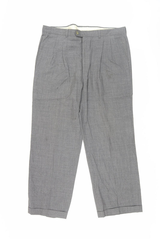 Additional front view of Jaeger Men's Grey Pleated Dress Pants XL