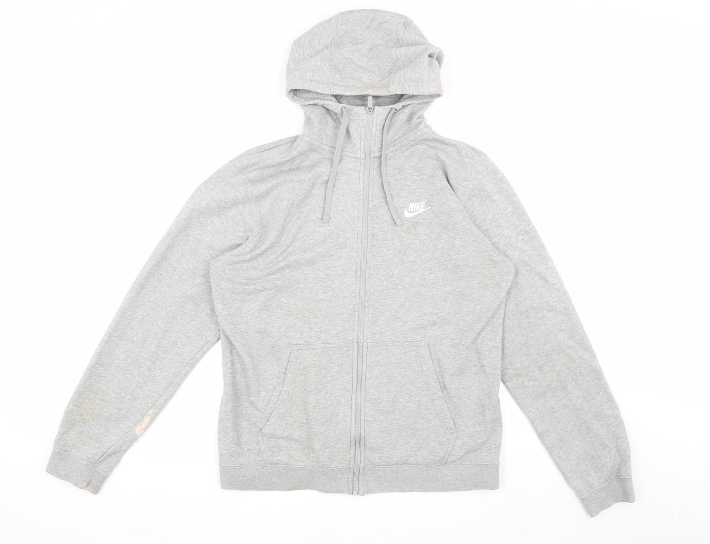 Nike Men's Grey Full Zip Hoodie, Size L, Regular Fit