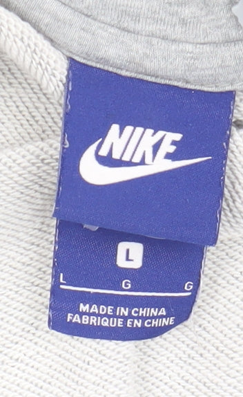 Nike Men's Grey Full Zip Hoodie, Size L, Regular Fit