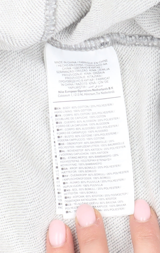 Nike Men's Grey Full Zip Hoodie, Size L, Regular Fit