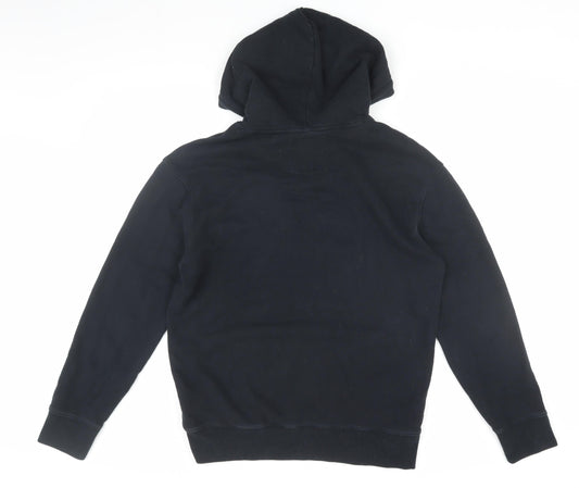 Hollister Men's Black Pullover Hoodie, Size S, Logo Accent