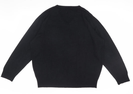 Greenwoods Men's Black XL V-Neck Pullover Jumper