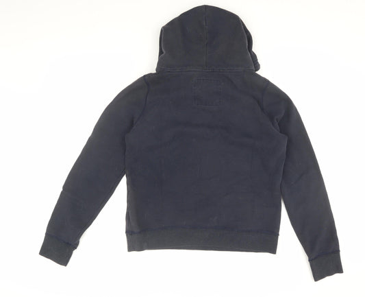 Hollister Women's Blue Logo Hoodie, Size L