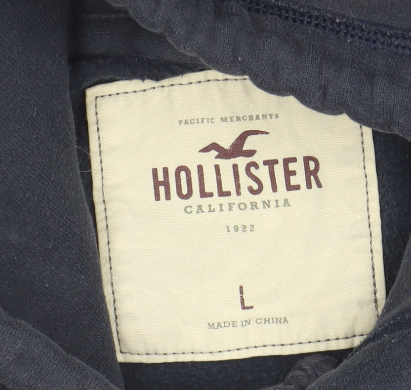 Hollister Women's Blue Logo Hoodie, Size L