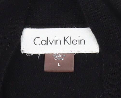 Calvin Klein Women's Black Cardigan, Size L, Casual Knit