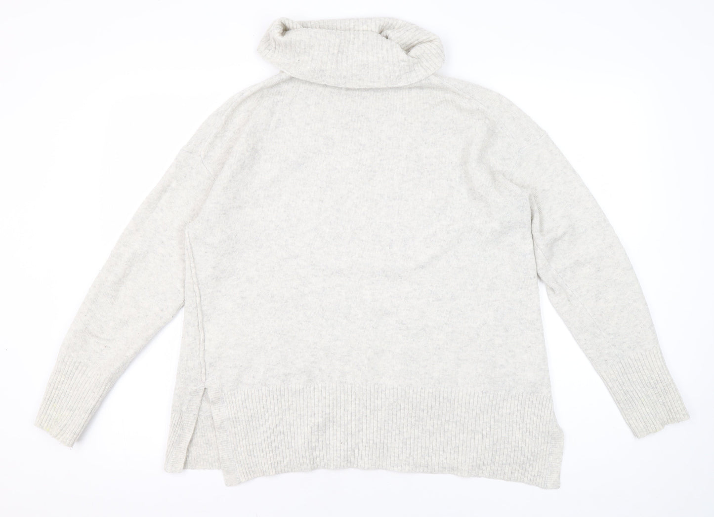 White Stuff Women's Grey Roll Neck Jumper, Size 12