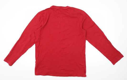 Timberland Men's Red Long Sleeve Cotton T-Shirt S