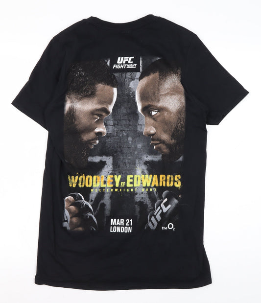 UFC Men's Black Graphic T-Shirt, Size S, Sporty Style