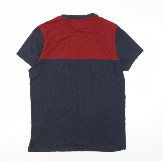 Jack Wills Men’s Colourblock T-Shirt, M, Multicoloured