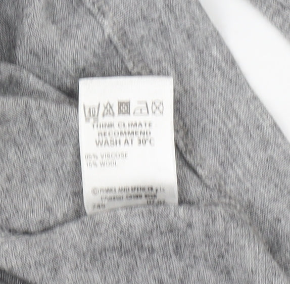 Brand and care label for Marks & Spencer Grey Long Sleeve Jersey Top, UK 10