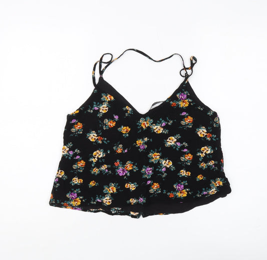 Womens UK Size M Stradivarius Black Viscose Blouse