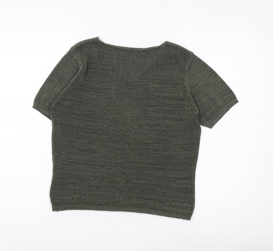 Marks and Spencer Women's Green V-Neck Pullover Jumper