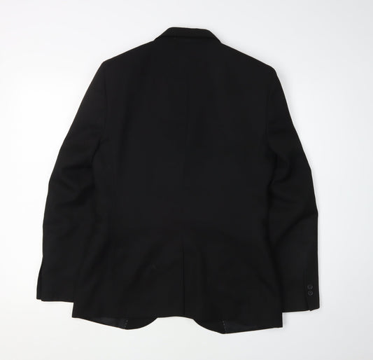 Moss London Men's Black Blazer 36 Skinny Fit