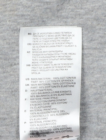 Adidas Men's Grey Cotton Short Sleeve T-Shirt S