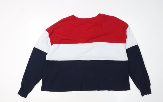 Hollister Women's Red White Blue Striped Pullover M