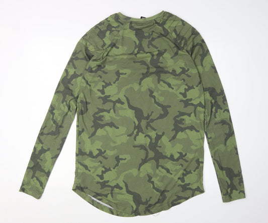 Bee Inspired Men's Green Camo Long Sleeve T-Shirt