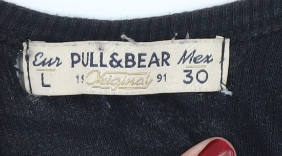 Pull & Bear Black Cropped Tank Women's Size 12