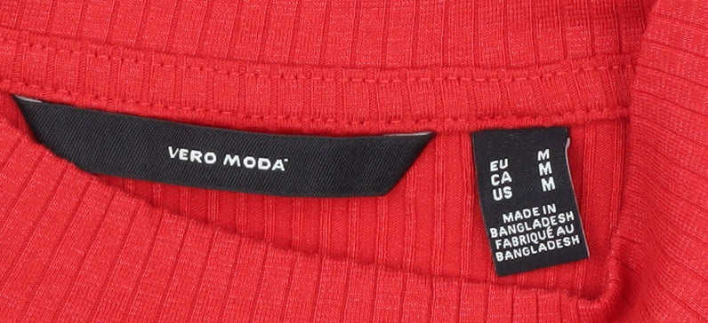 Vero Moda Women's Red Cropped Top, Size 12, Long Sleeve