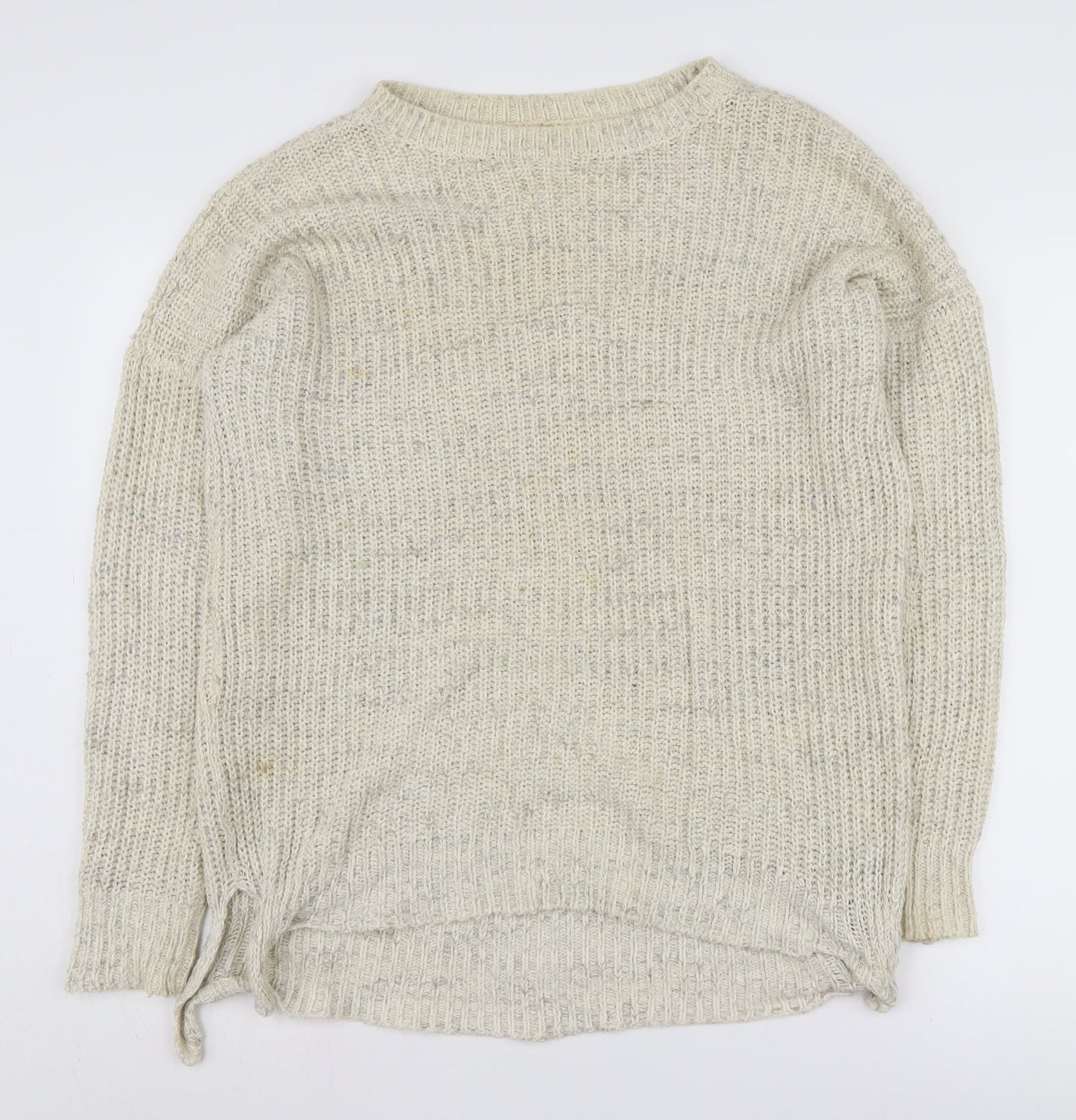 Hollister Women's Ivory Chunky-Knit Pullover Jumper
