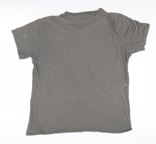 Gap Men's Grey Graphic Print T-Shirt, XL, Cotton