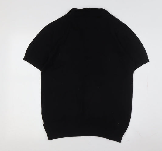 Soulland Men's Black Henley Jumper - L