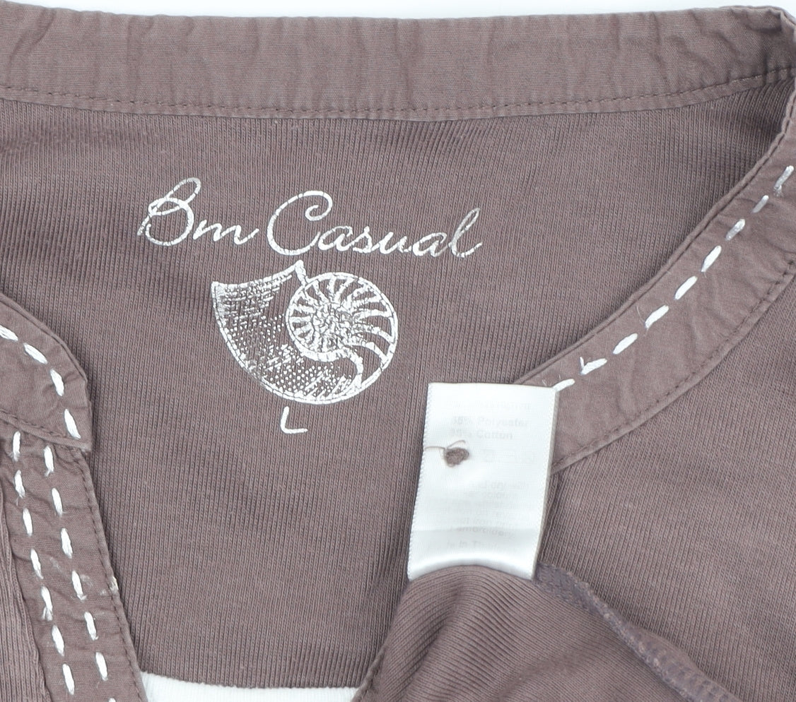Bm Casual Women's Brown Blouse L Basic Style