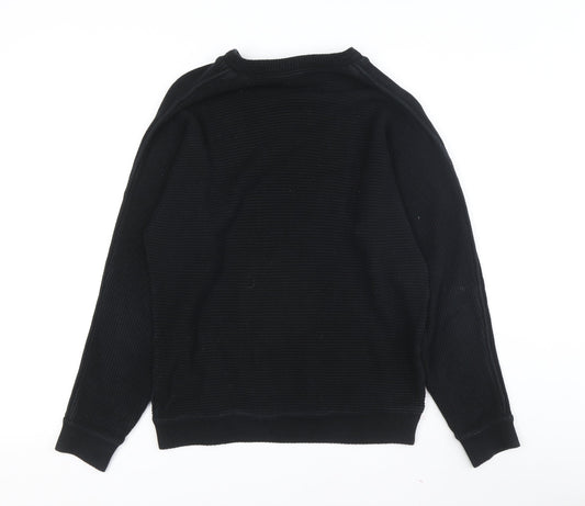 Carlo Colucci Men's Black V-Neck Pullover Jumper Size 18