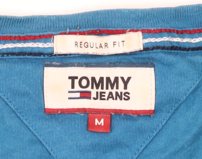Tommy Jeans Men's Blue Crew Neck T-Shirt M Logo