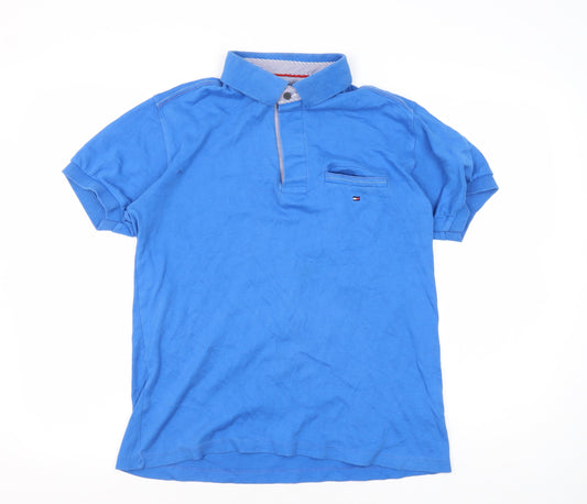 Tommy Hilfiger Men's Blue Cotton Polo M