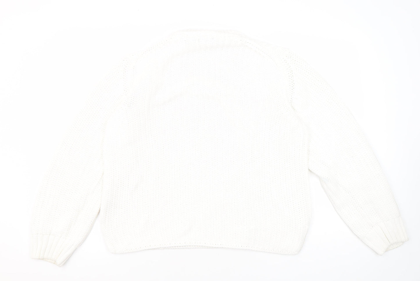 GANT Women’s White Chunky-Knit Cotton Pullover - Large