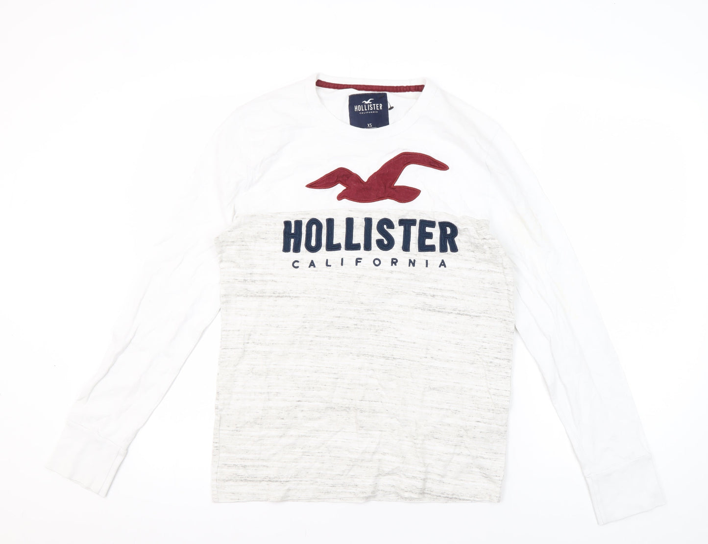 Hollister Women's White Long Sleeve T-Shirt XS