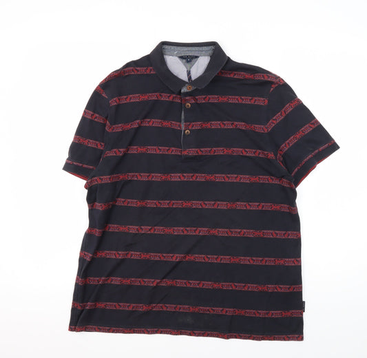 Ted Baker Men's Black Striped Polo Shirt L