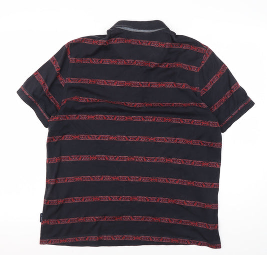 Ted Baker Men's Black Striped Polo Shirt L