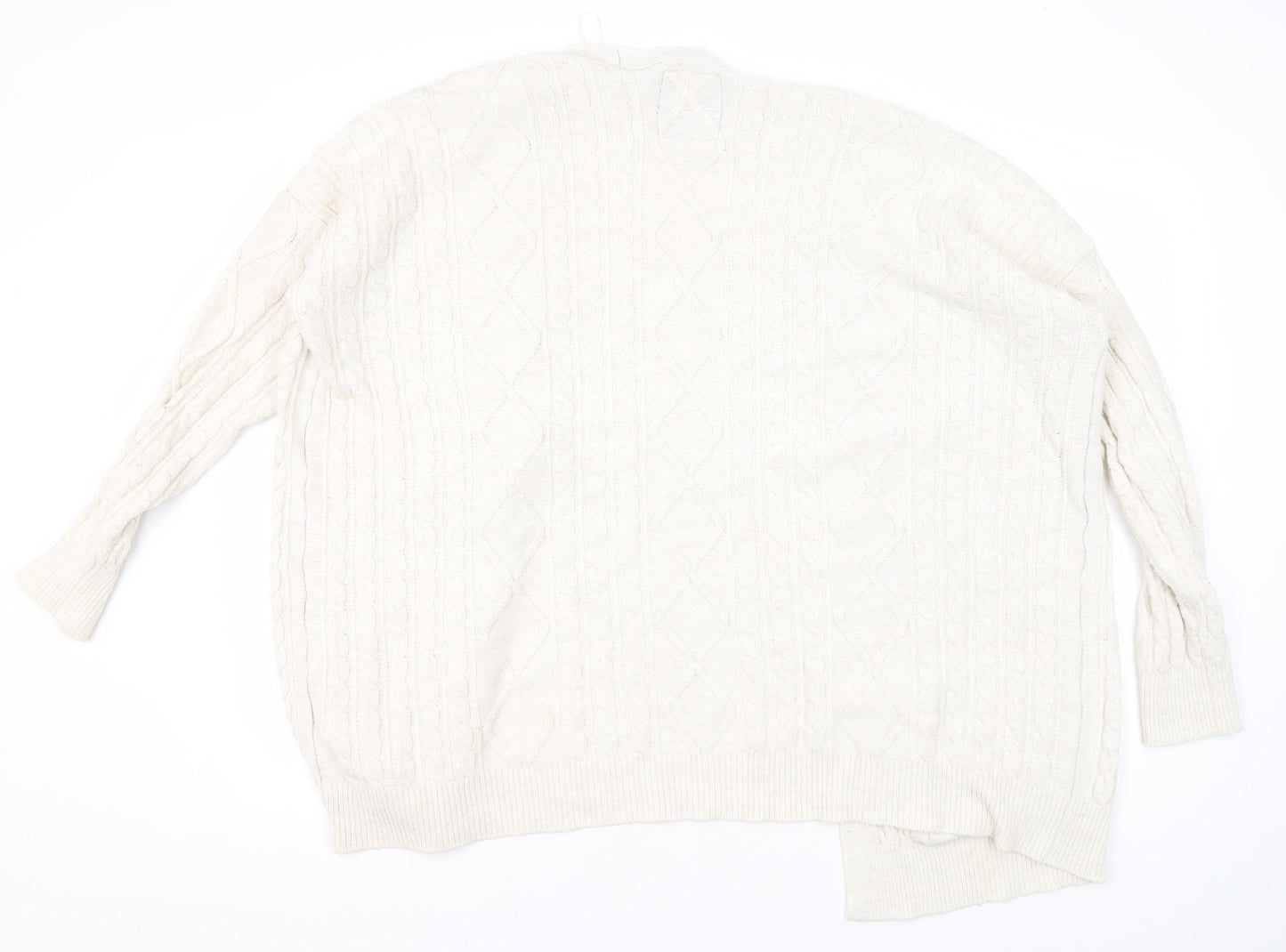 Superdry Women's Ivory Cable-Knit Cardigan Size 14