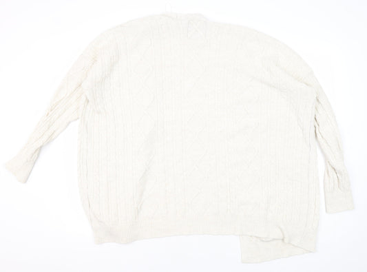 Superdry Women's Ivory Cable-Knit Cardigan Size 14