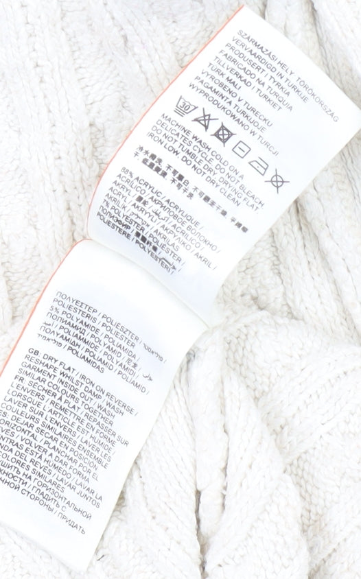 Superdry Women's Ivory Cable-Knit Cardigan Size 14