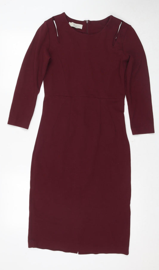 Hobbs London Women's Red Sheath Dress Size 8