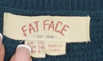 Fat Face Women's Green Knit Dress Size 10