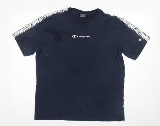 Mens UK Size XL Champion Blue Cotton T-Shirt
