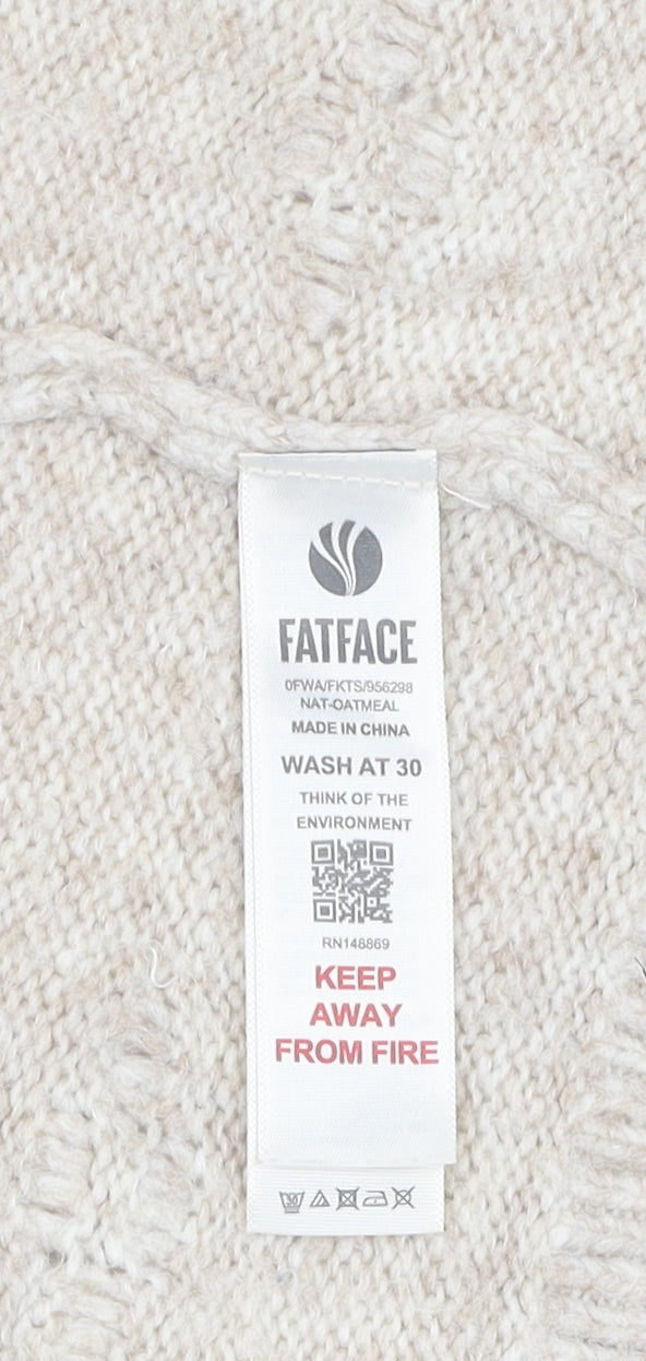 FatFace Women's Beige Cardigan, Size 8, Knit Jumper