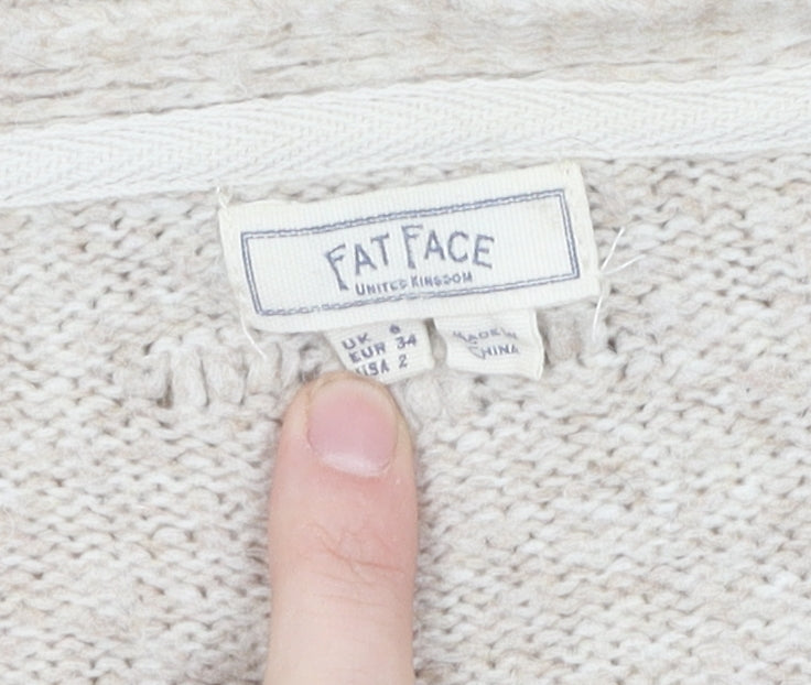 FatFace Women's Beige Cardigan, Size 8, Knit Jumper