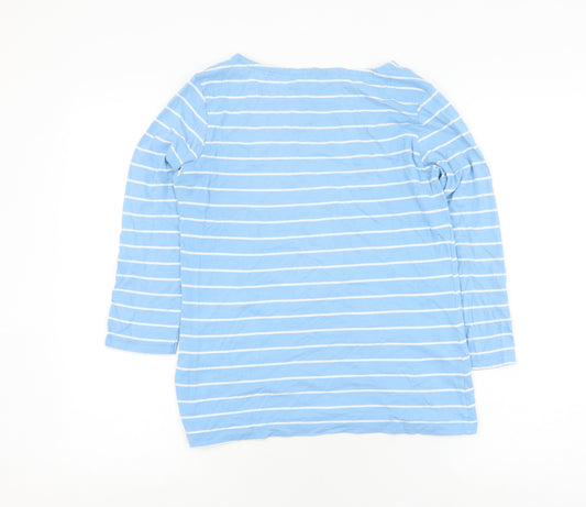 Crew Clothing Women’s Blue Striped 3/4 Sleeve T-Shirt