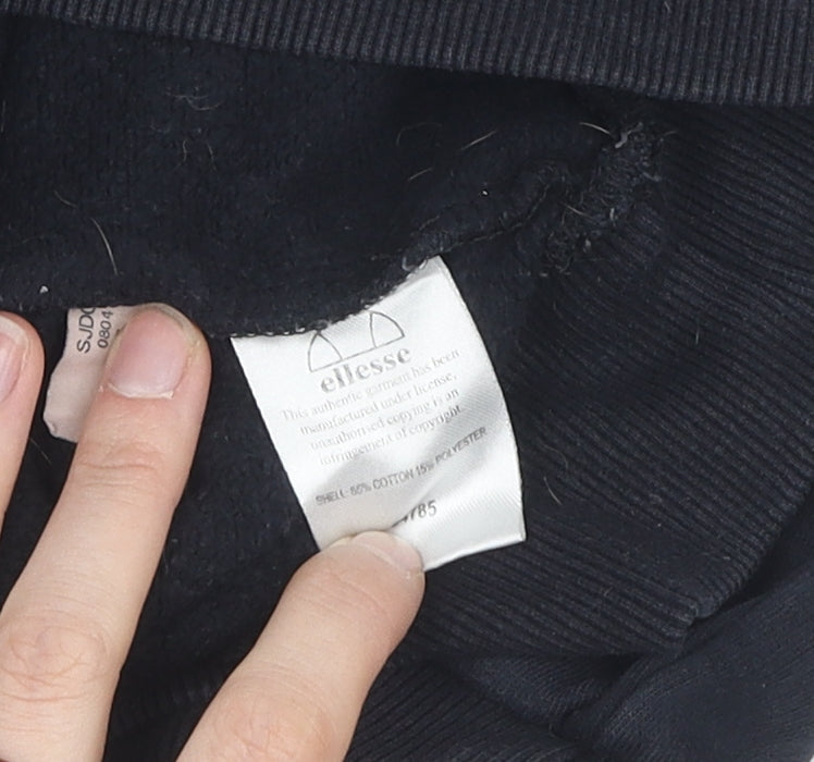 Ellesse Women's Black Hoodie UK 8 Cotton Logo