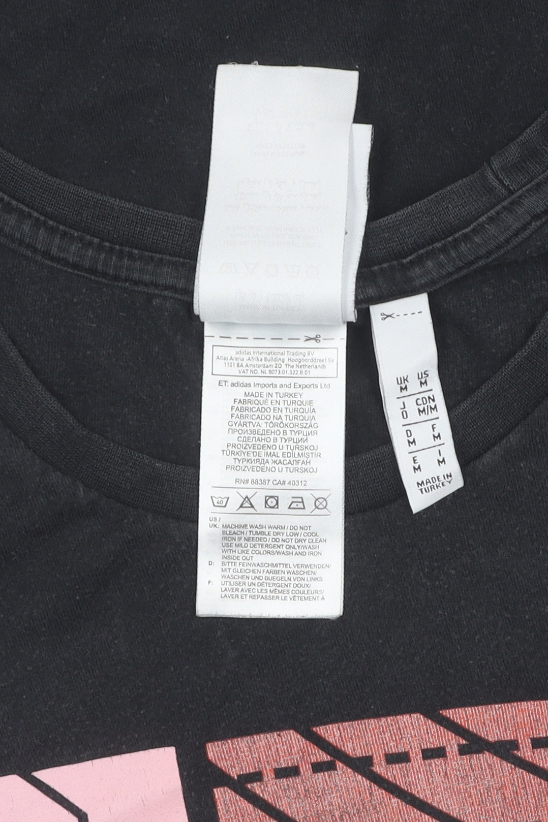Adidas Unisex Black T-Shirt Medium Sportswear